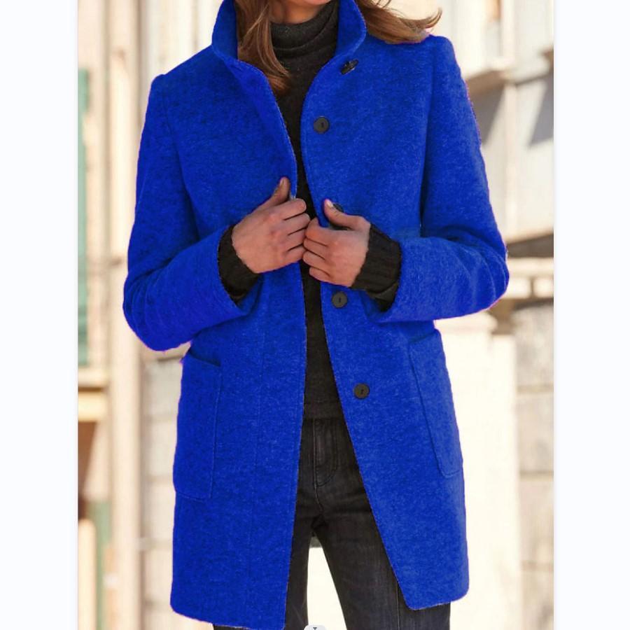 Manteau en Laine à Boutons Rétro Femme