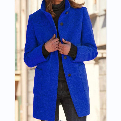 Manteau en Laine à Boutons Rétro Femme