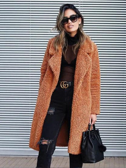 Manteau Long Teddy Chaud Femme
