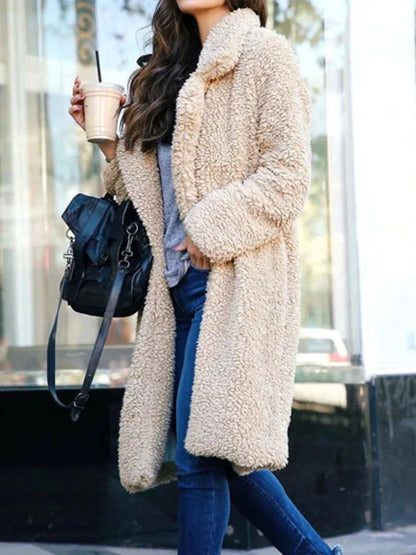 Manteau Long Teddy Chaud Femme