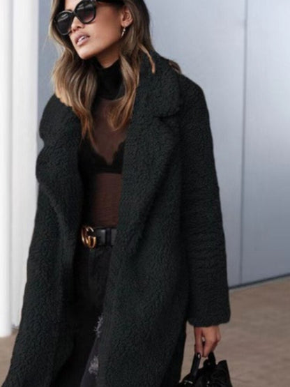 Manteau Long Teddy Chaud Femme