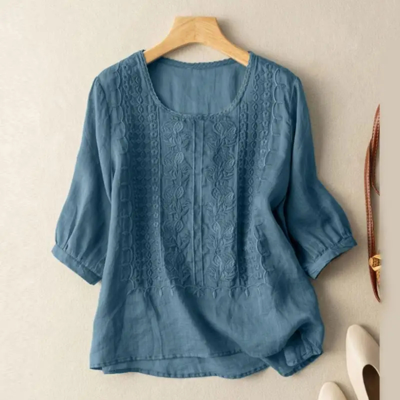 Ruœgy Blouse Coton Brodée Femme