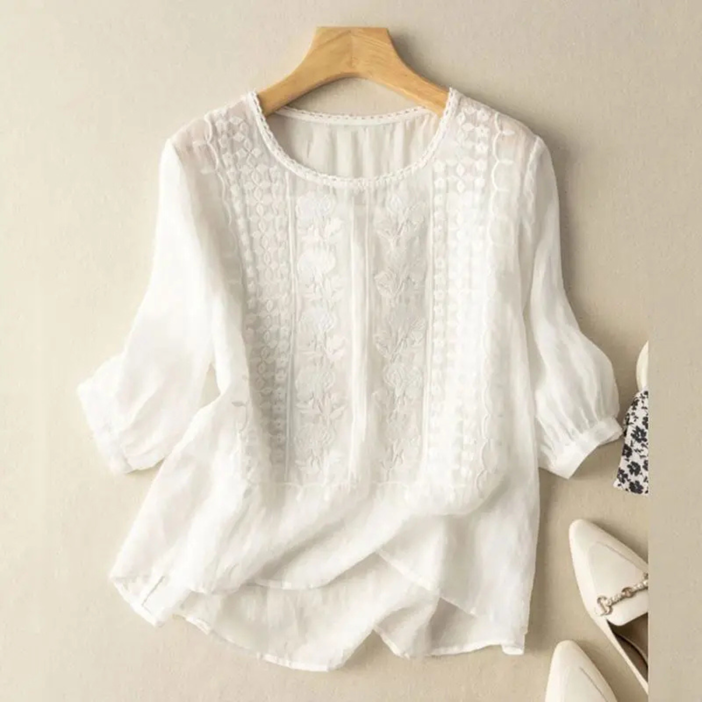 Ruœgy Blouse Coton Brodée Femme