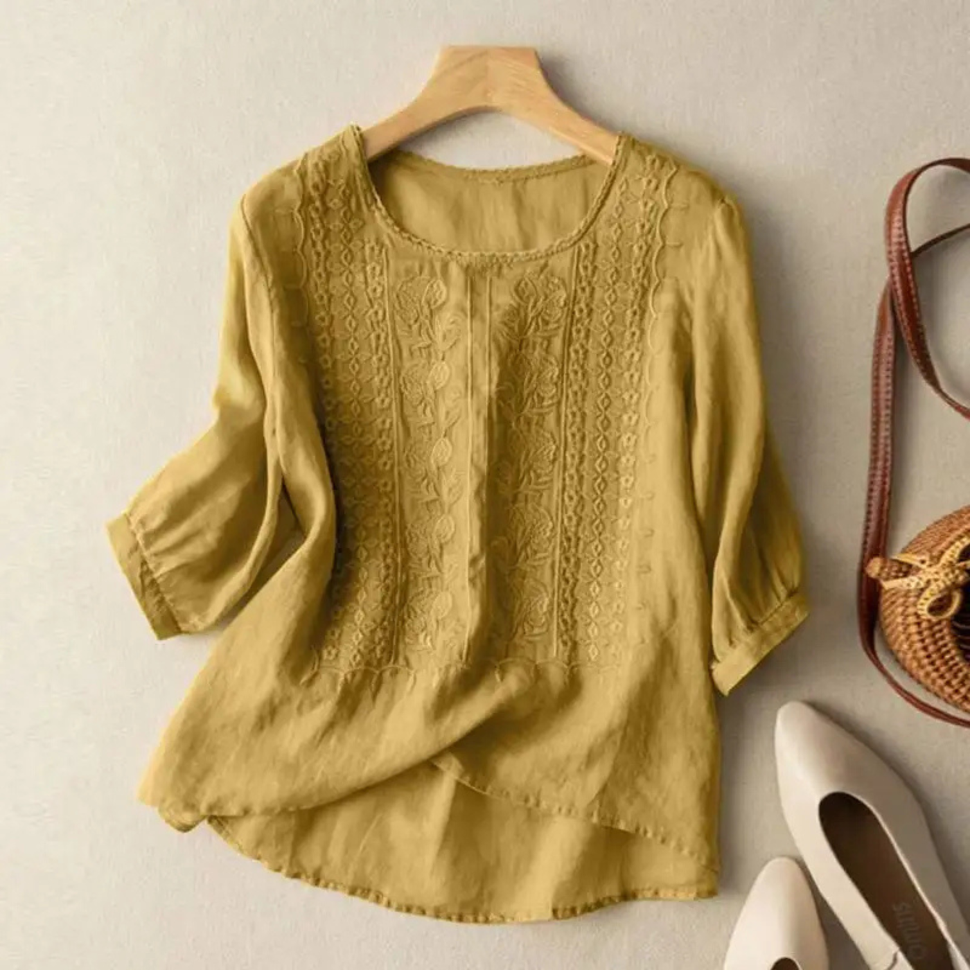 Ruœgy Blouse Coton Brodée Femme