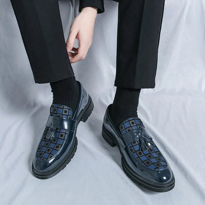Mocassin à Pompons et Carreaux Homme