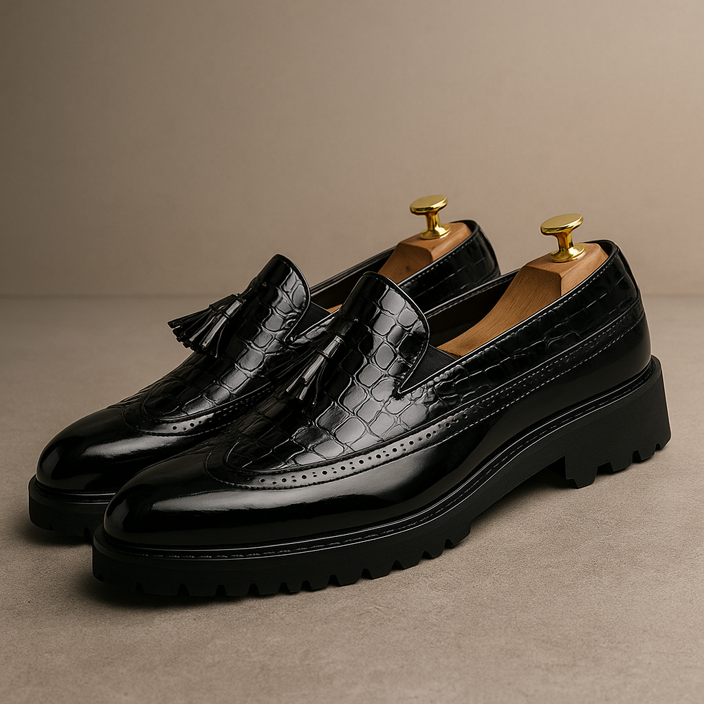 Mocassin Effet Croco Homme