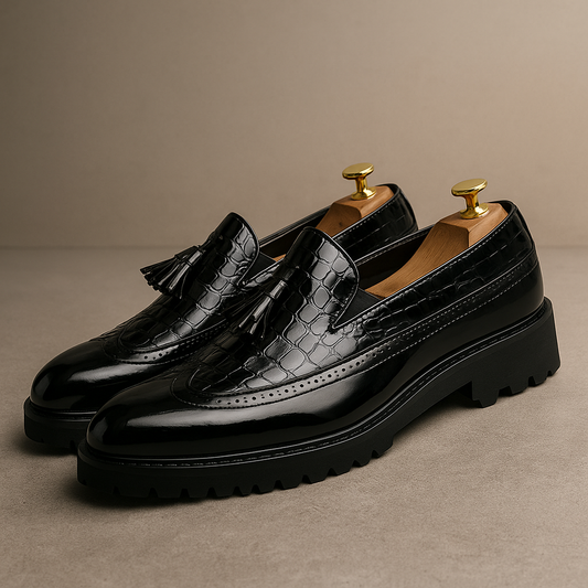 Mocassin Effet Croco Homme