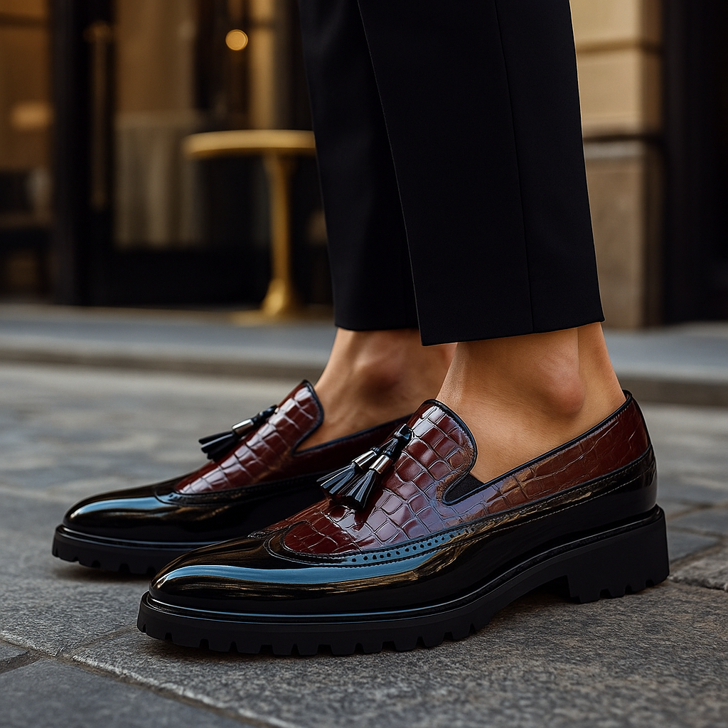 Mocassin Effet Croco Homme