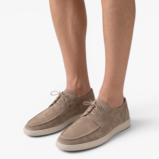 Mocassin à Lacets Effet Daim Homme