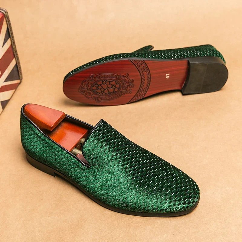 Mocassin Tressé Brillant Homme