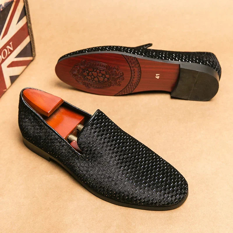 Mocassin Tressé Brillant Homme