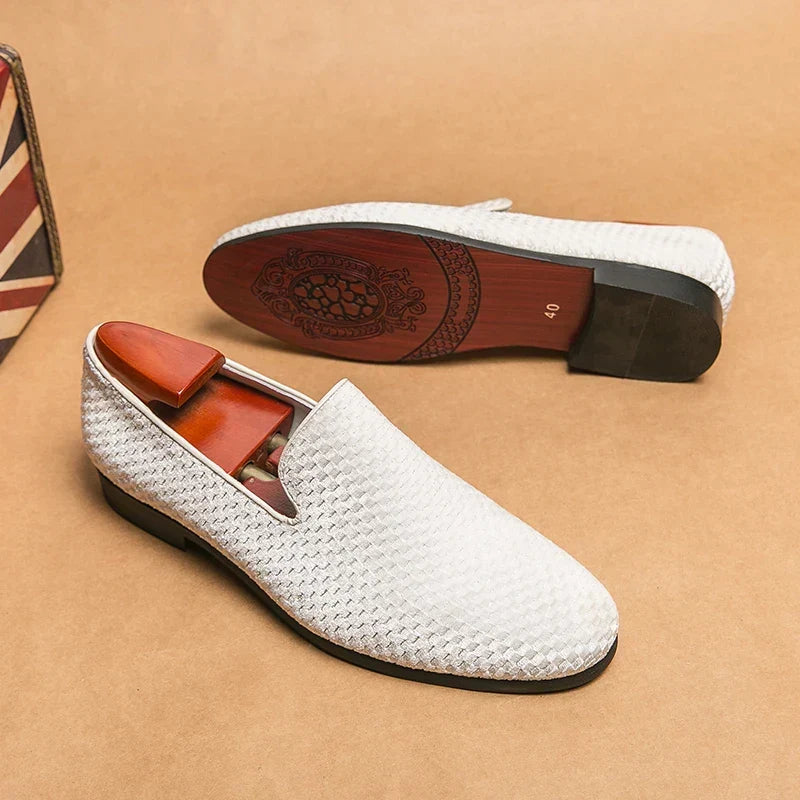 Mocassin Tressé Brillant Homme