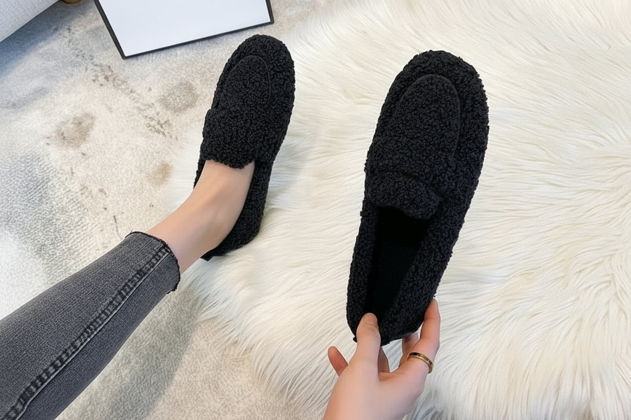 Mocassins Femme à Enfiler avec Semelle Antidérapante et Doublure Moelleuse