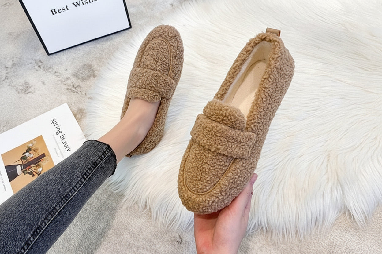 Mocassins Femme à Enfiler avec Semelle Antidérapante et Doublure Moelleuse