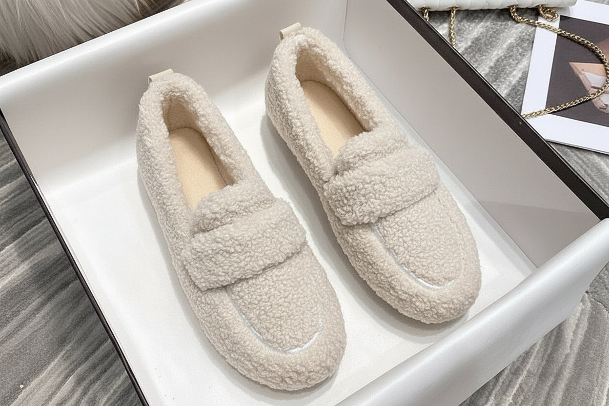 Mocassins Femme à Enfiler avec Semelle Antidérapante et Doublure Moelleuse