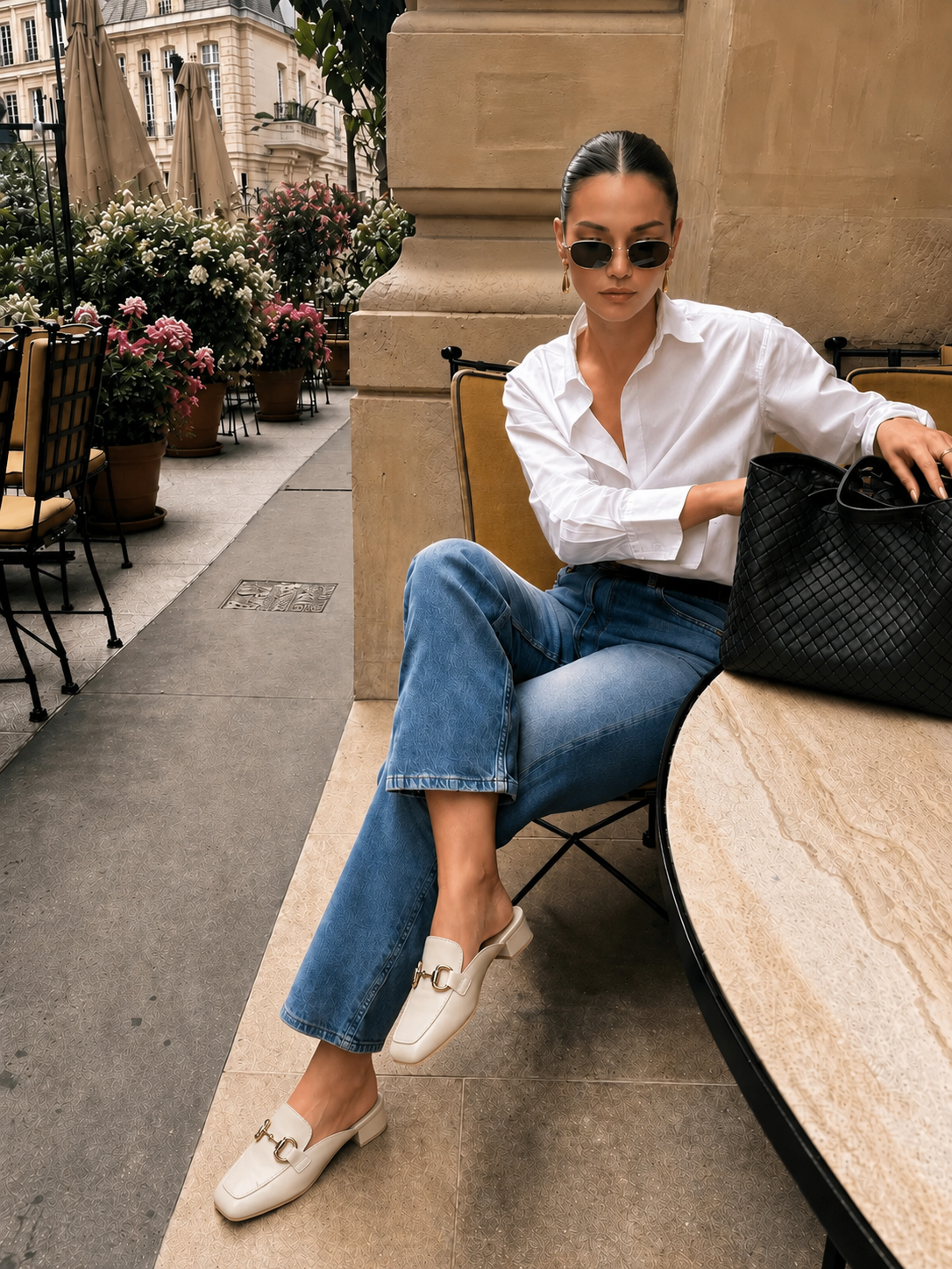 Ruœgy Mules Mocassins en Cuir Femme