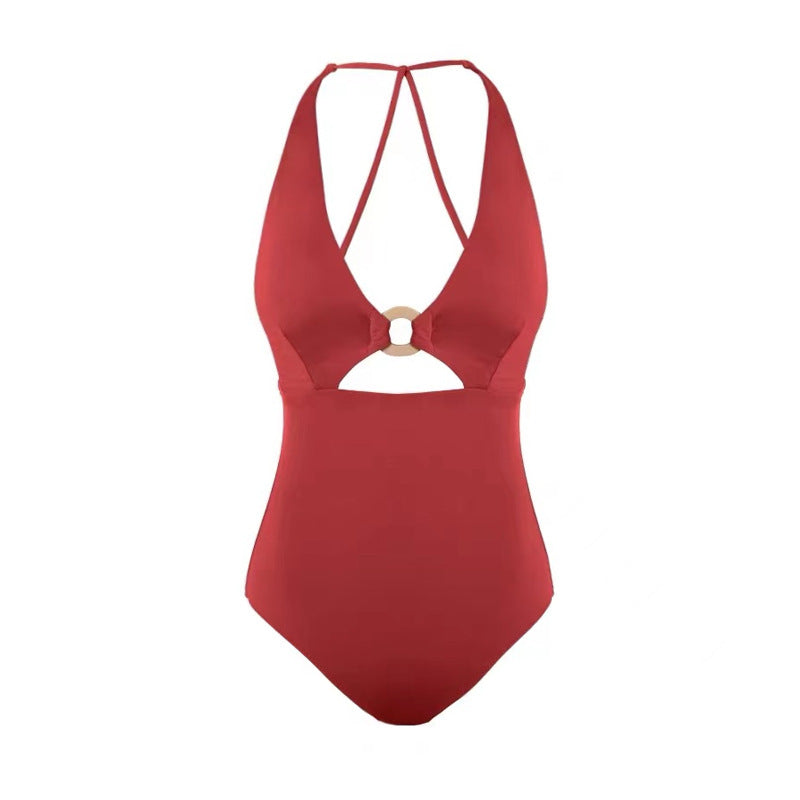 Ruœgy Maillot de Bain 1 Pièce Ajouré Femme