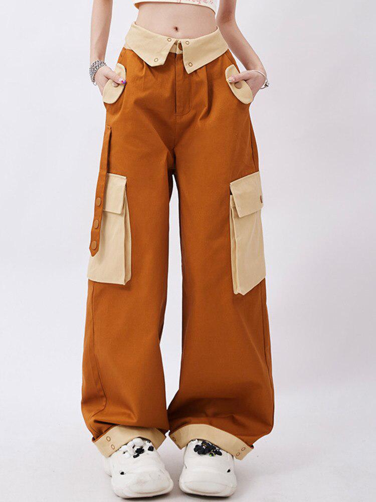 Pantalon Cargo Orange Femme