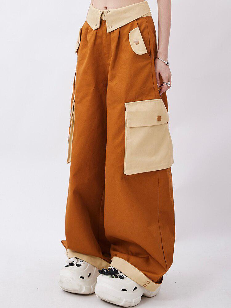 Pantalon Cargo Orange Femme