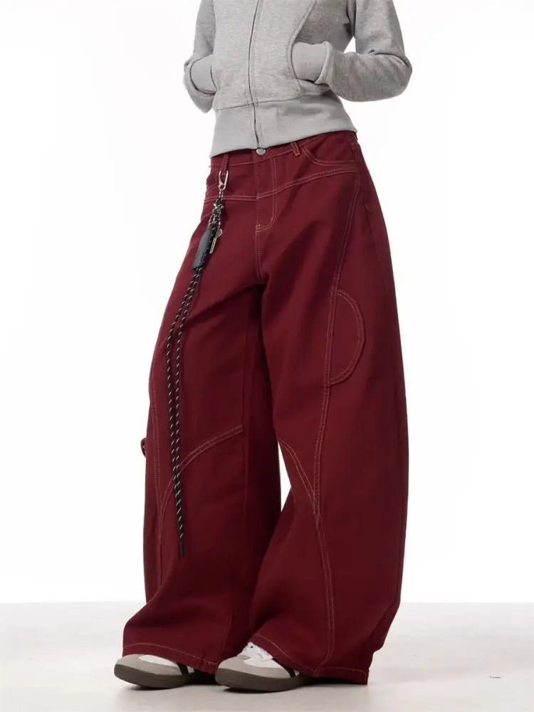 Pantalon Cargo Rouge Femme