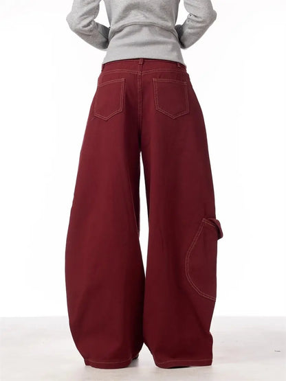 Pantalon Cargo Rouge Femme