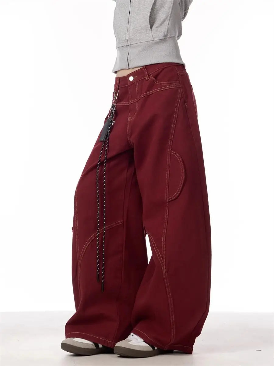 Pantalon Cargo Rouge Femme