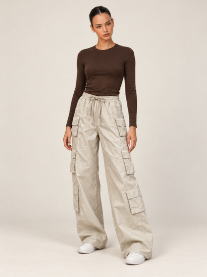 Pantalon Cargo Taille Basse Femme