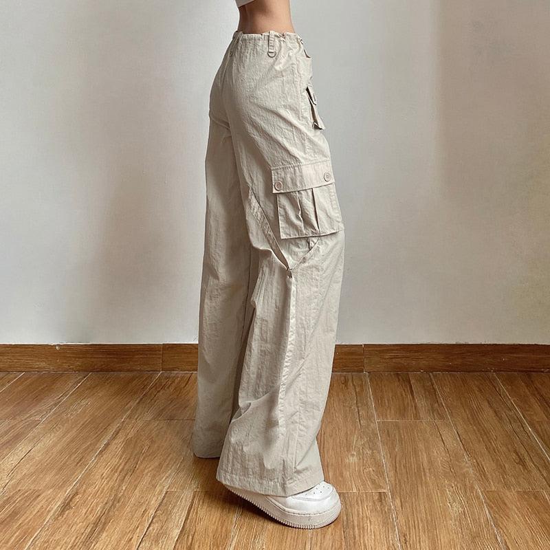 Pantalon Cargo Taille Basse Femme