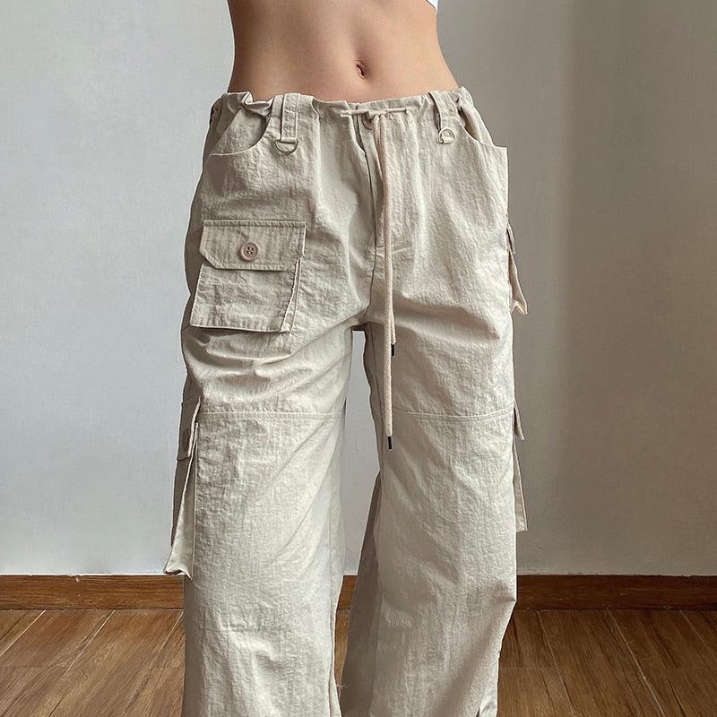 Pantalon Cargo Taille Basse Femme