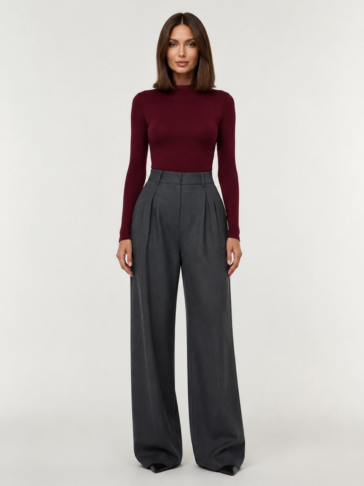 Pantalon Droit à Pinces Femme