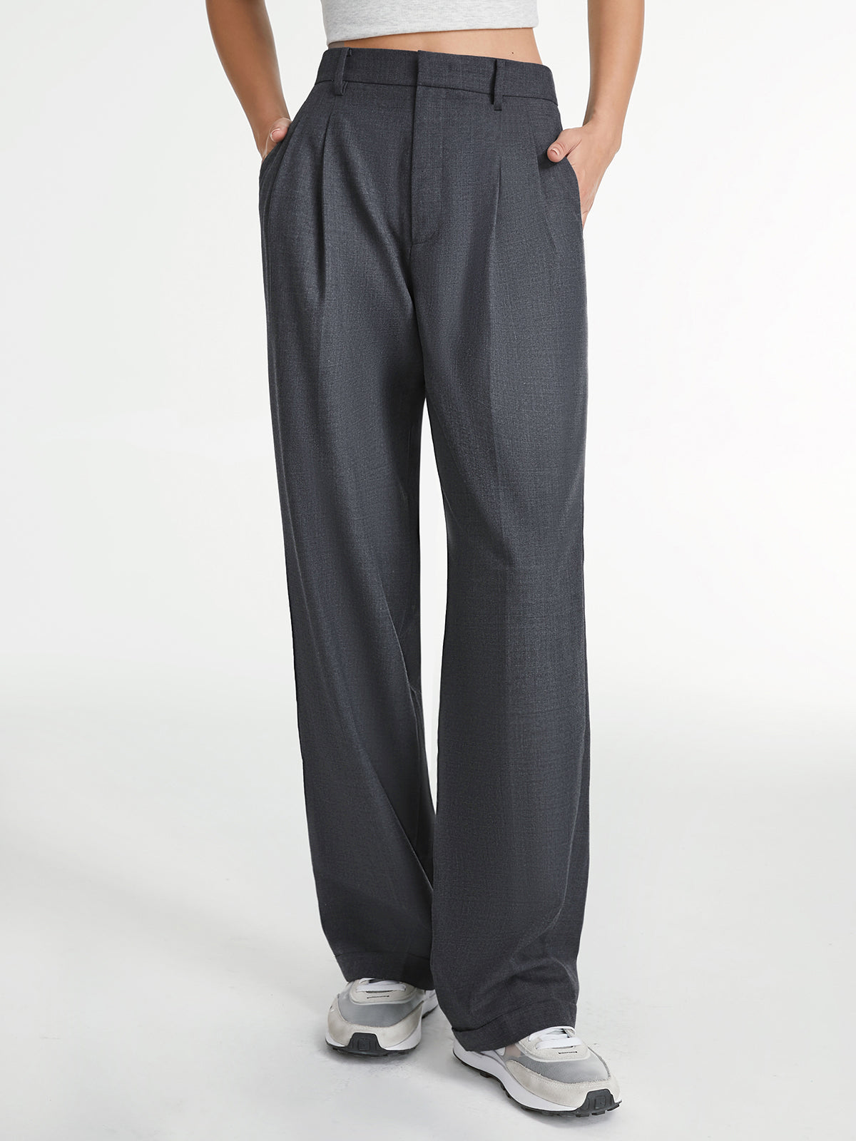 Pantalon Droit à Pinces Femme