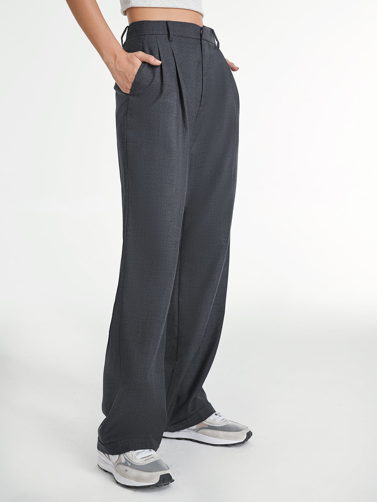 Pantalon Droit à Pinces Femme