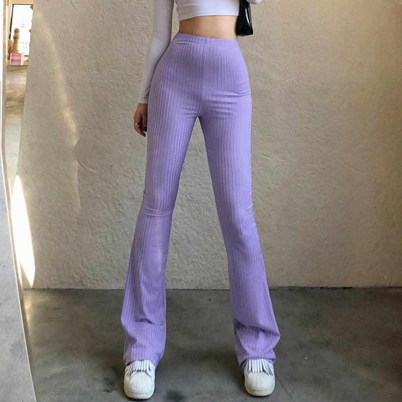 Pantalon Flare Côtelé Femme