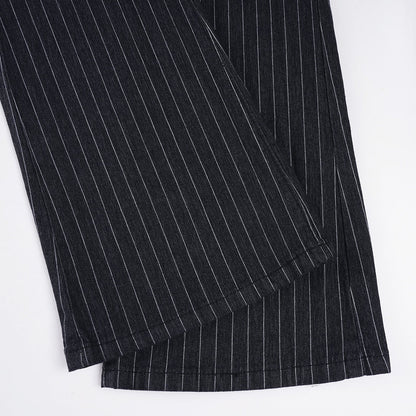 Pantalon Flare Noir Rayé Femme