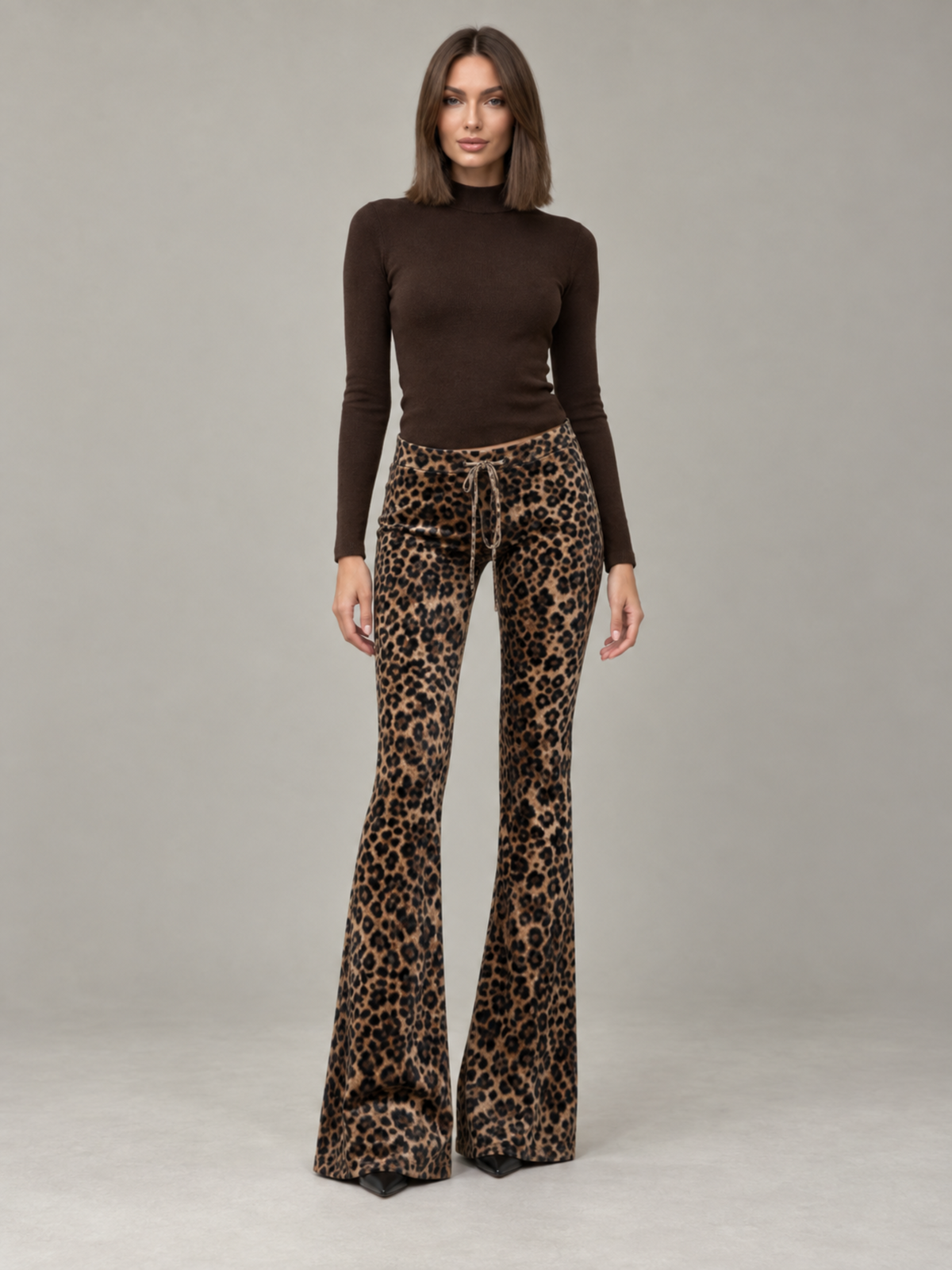 Pantalon Léopard Coupe Flare Femme
