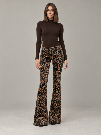 Pantalon Léopard Coupe Flare Femme