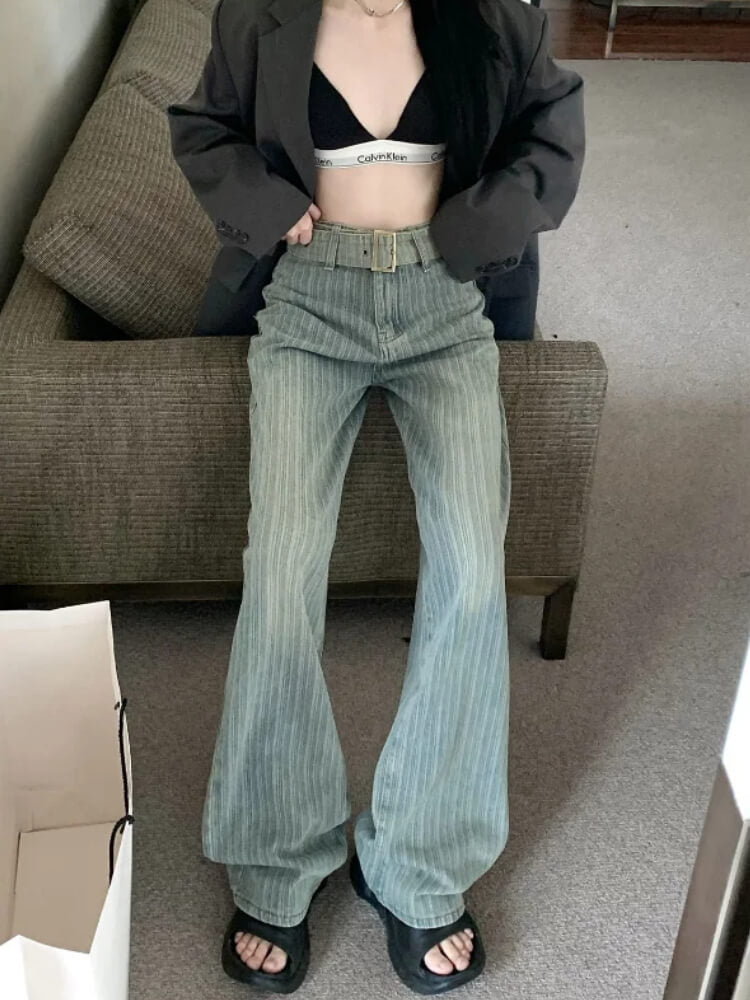 Pantalon Large Bleu Canard Femme