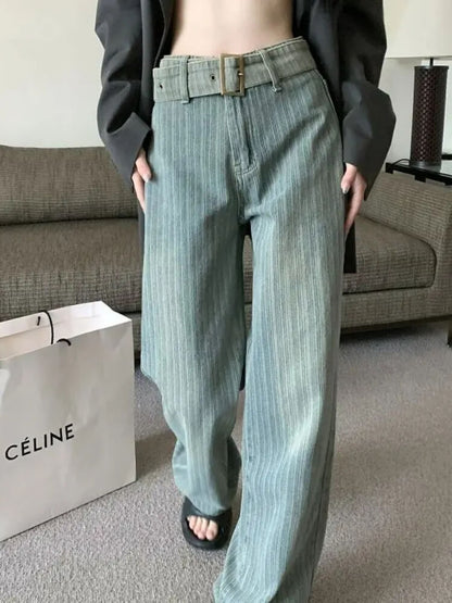 Pantalon Large Bleu Canard Femme