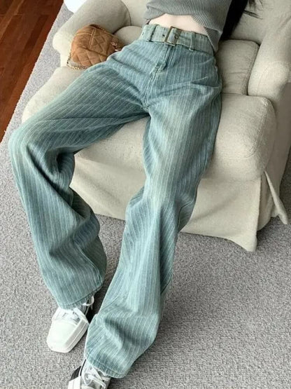 Pantalon Large Bleu Canard Femme