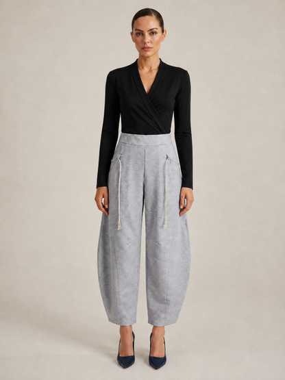 Pantalon Large à Cordon Femme