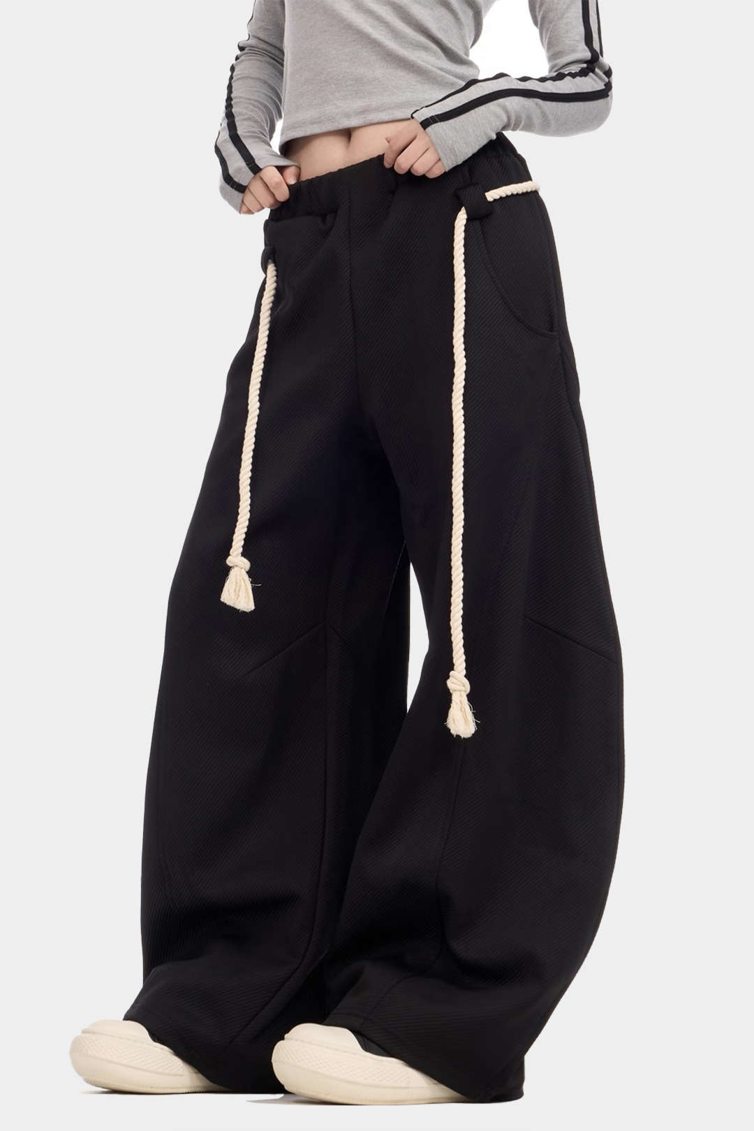 Pantalon Large à Cordon Femme
