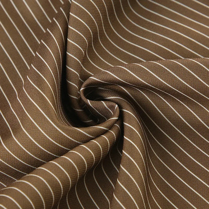 Pantalon Large à Fines Rayures Femme