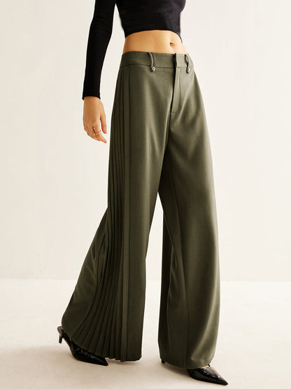 Pantalon Large à Plis Femme