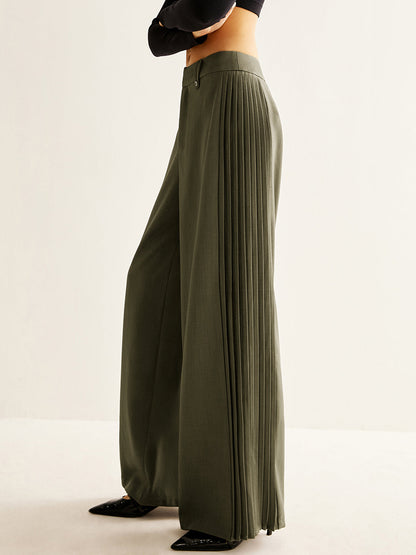 Pantalon Large à Plis Femme
