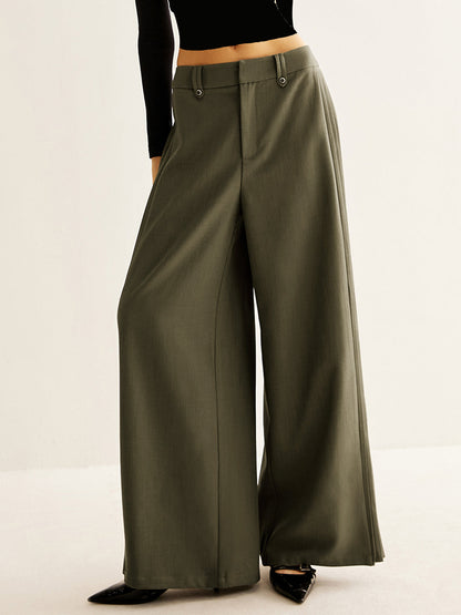 Pantalon Large à Plis Femme