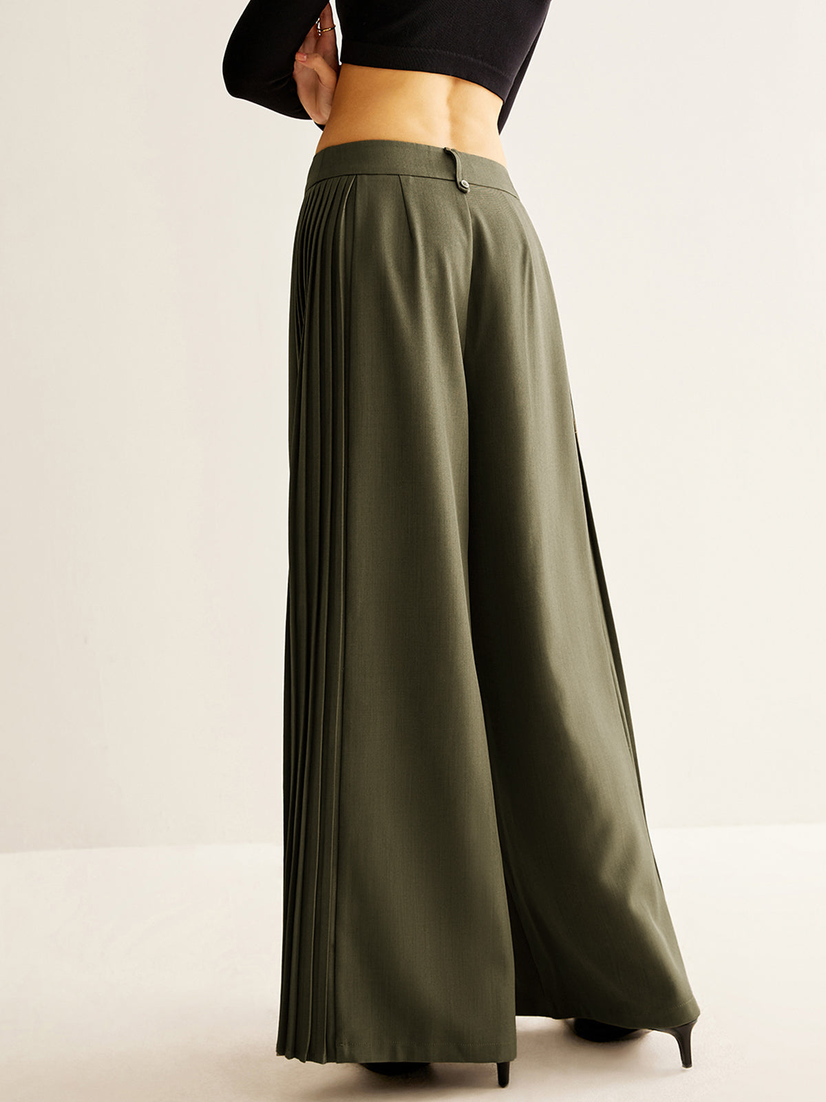 Pantalon Large à Plis Femme