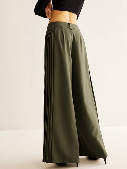 Pantalon Large à Plis Femme