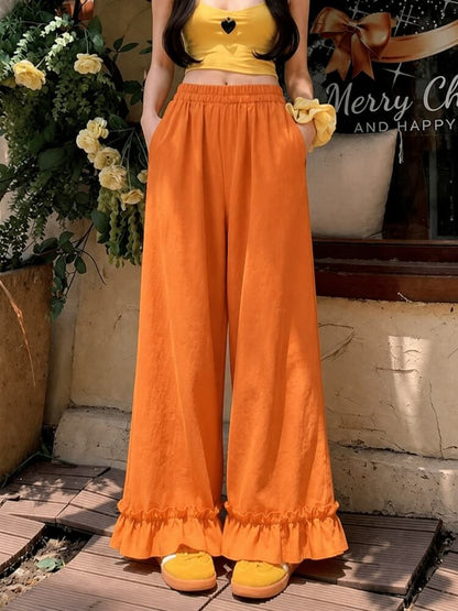 Pantalon Large avec Poches Femme