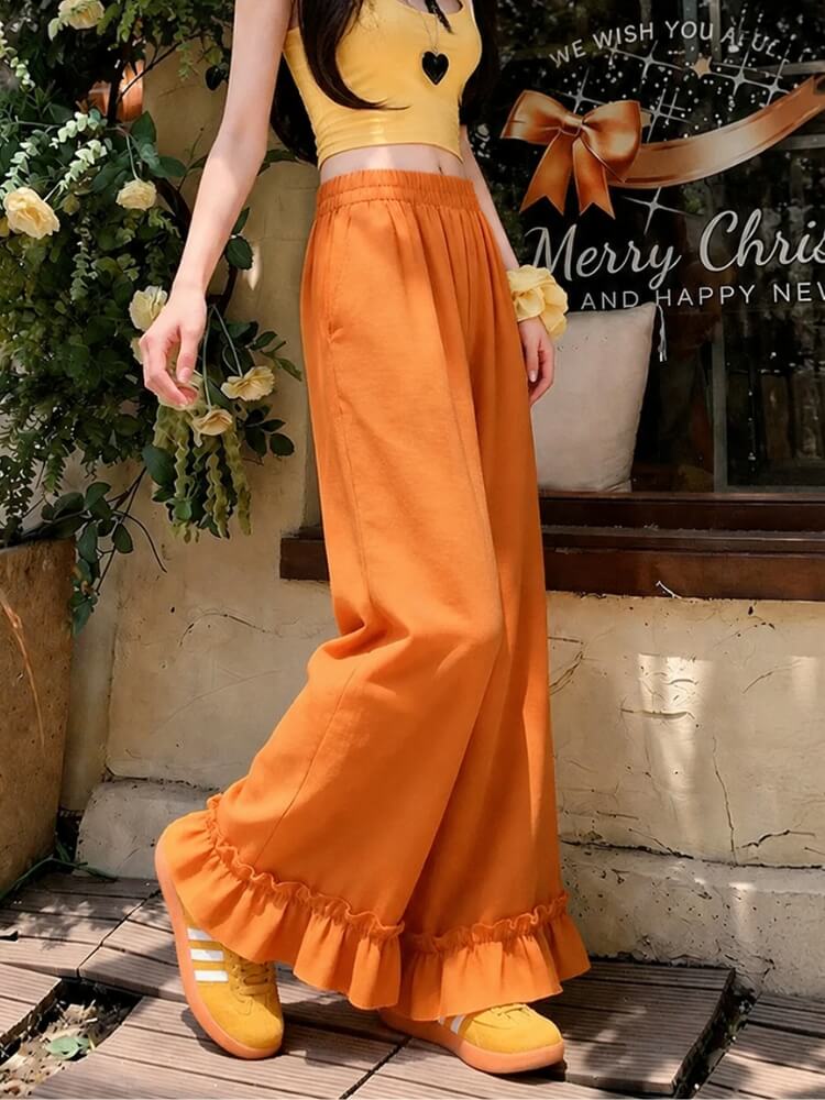 Pantalon Large avec Poches Femme