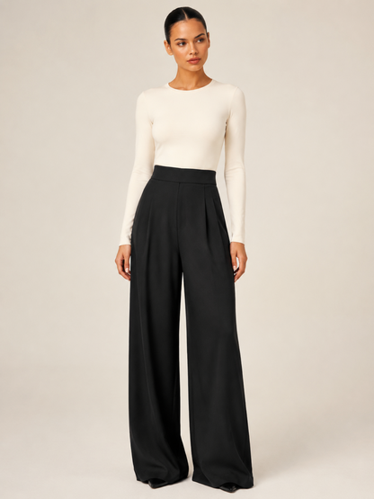 Pantalon Large en Satin Femme